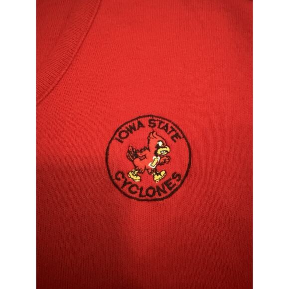 Vintage Iowa State Cyclones V Neck Sweater XL Red Pullover University 80s USA - Picture 8 of 9